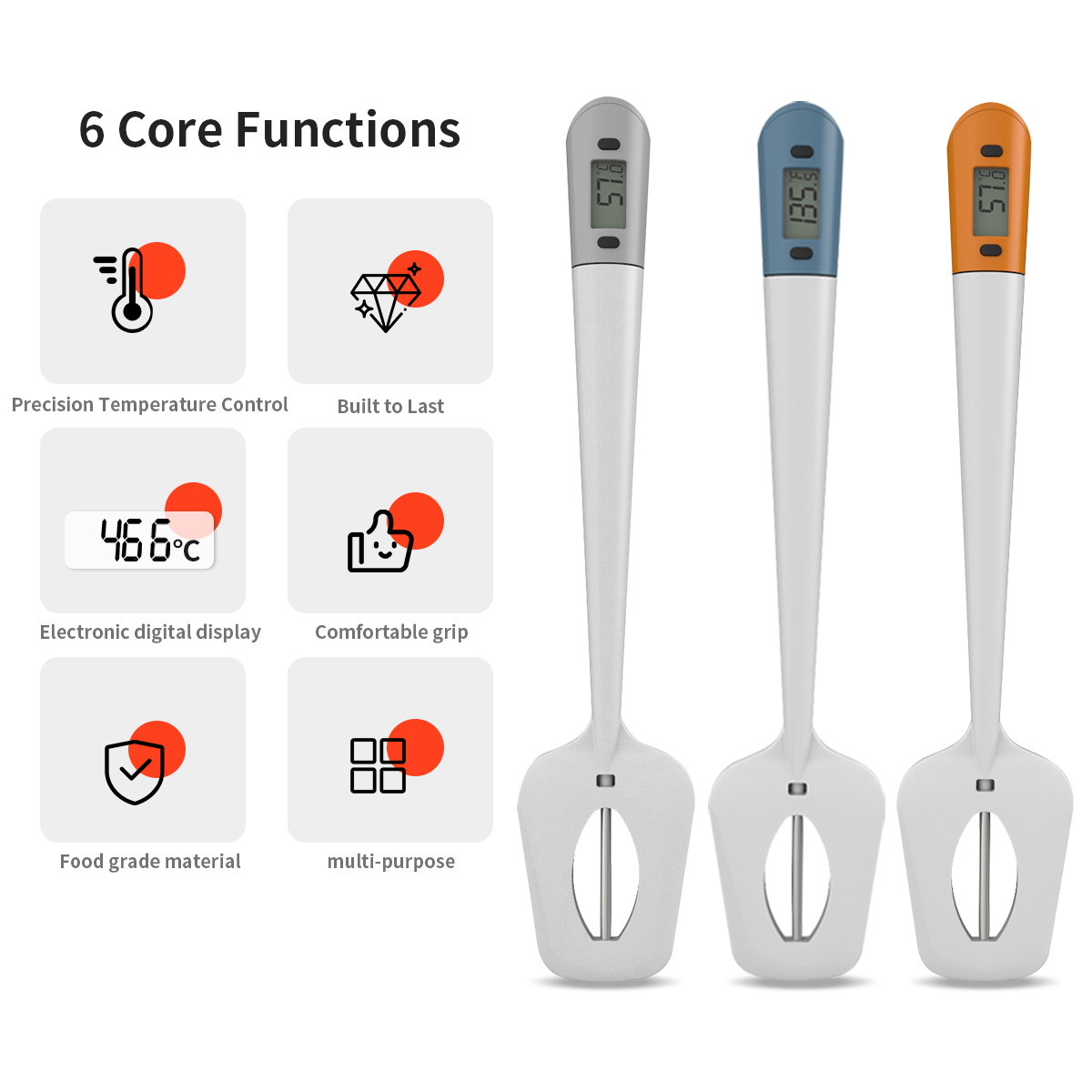 Kitchen Gadgets Under 100 - Spatule à bonbons numérique avec thermomètre,