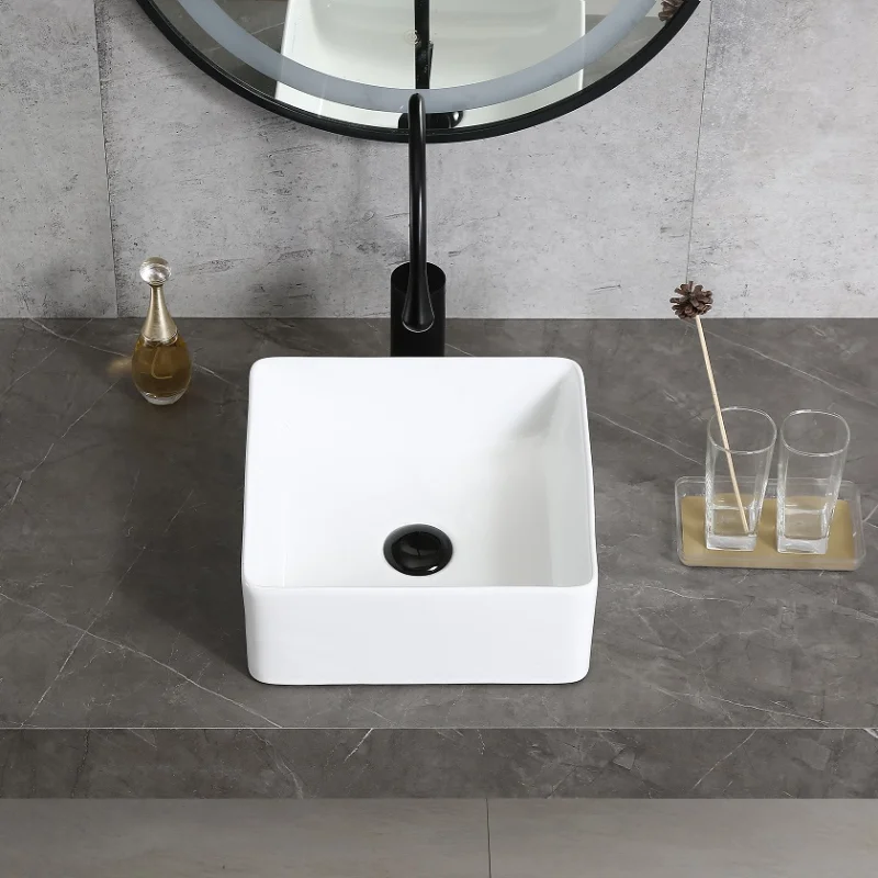 Lavabo carré blanc de luxe pou - Kitchen Gadgets Luxury avis et prix